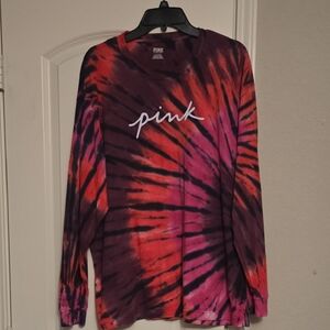 PINK Victoria's Secret Maroon and Black Tee
